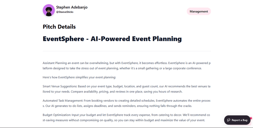 Screenshot of StartupFounder project